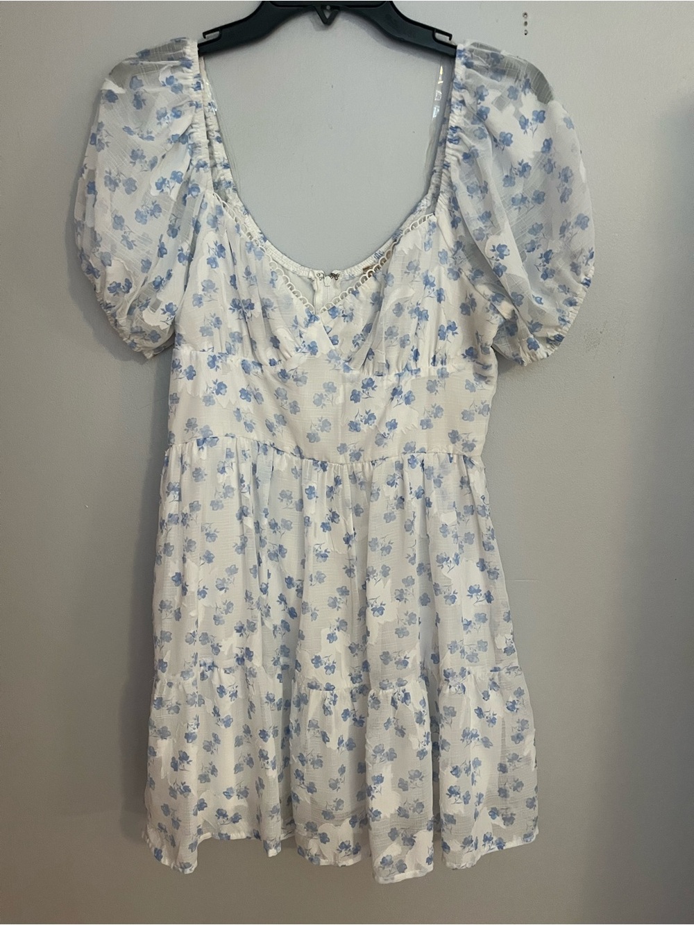 Altar’d State Kailani white and blue floral mini dress - Medium